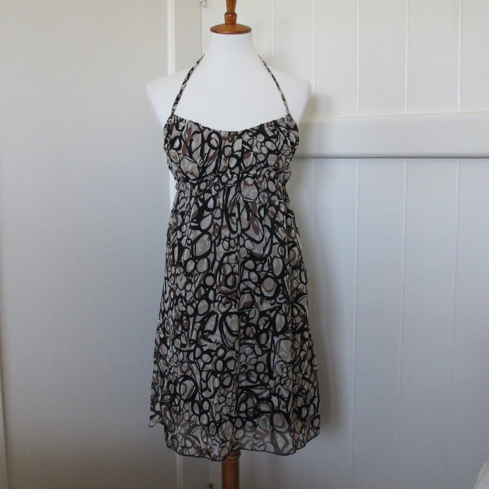 BCX | Y2K Espresso Sweetheart Neckline Patterned Dress